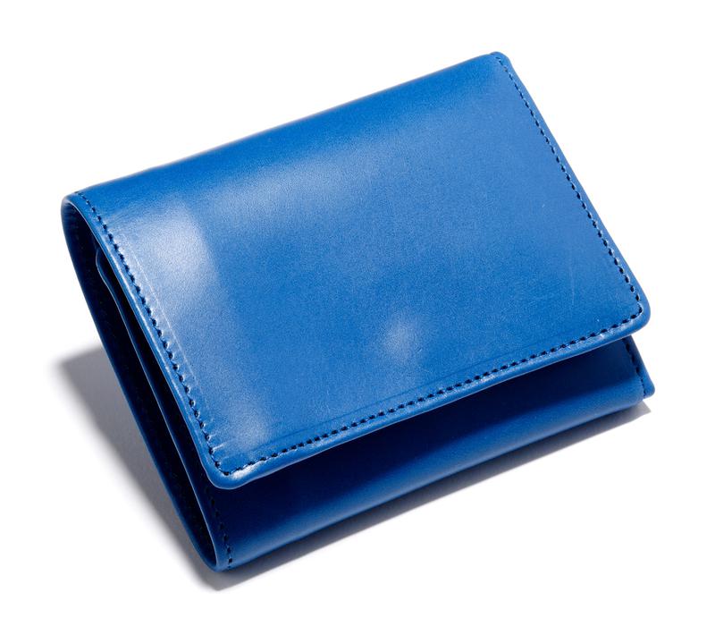 ブルー三つ折りウォレット3万3000円/グレンロイヤル(ブリティッシュ メイド 銀座店)
